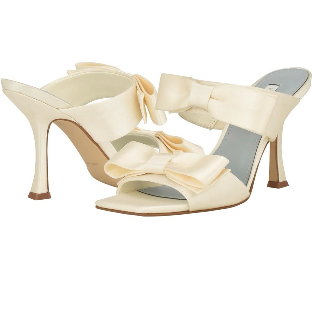 Nine West Women's YOLOH Heeled Sandal, Ivory sz 10 NEW